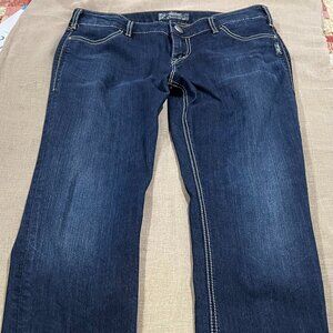 Silver Mid Rise Slim Stretch Jeans